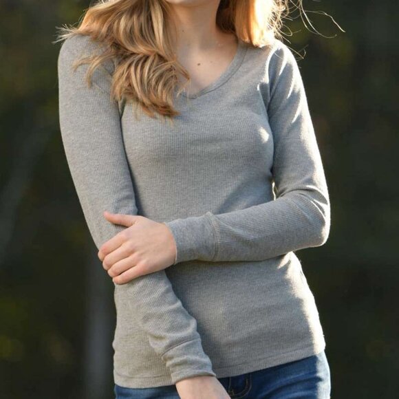 Down 2 Earth Thermal Top - Heather Gray - Picture 1 of 2